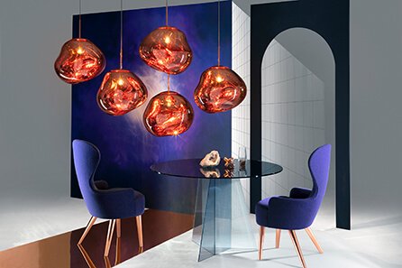 raumideen tom dixon melt copper cluster
